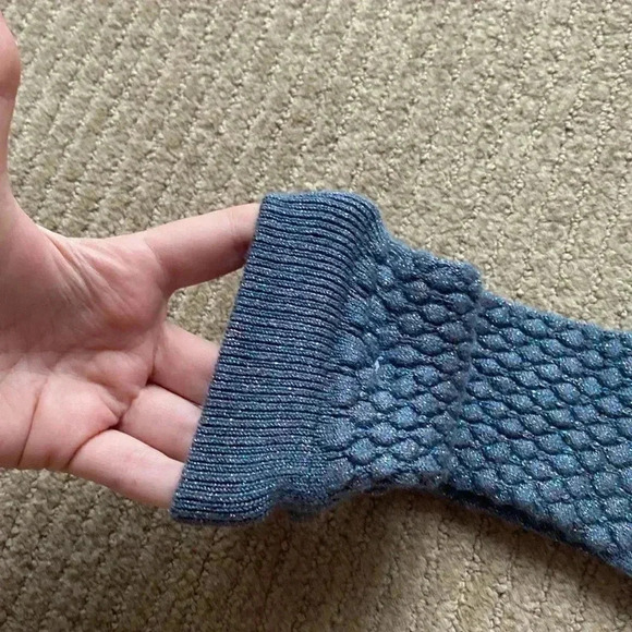 Burlington High Socks/Stockings, blue long over the ankle crew sock size 8 S/M - Picture 7 of 7